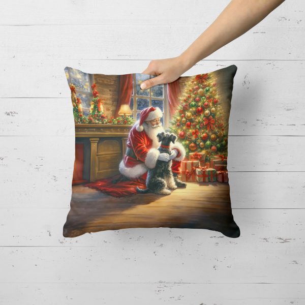 Schnauzer and Santa Claus Throw Pillow on Sale - Image 2