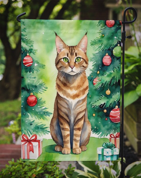 Sokoke Christmas Garden Flag - Cat by the Christmas Tree - Cat-Themed Holiday Yard Decor Discount - Image 3