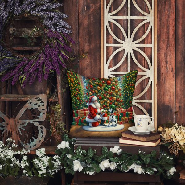 Dalmatian and Santa Claus Throw Pillow Online Hot Sale - Image 5