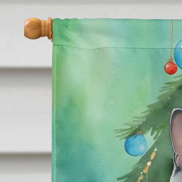 Chartreux Cat By the Christmas Tree House Flag Hot on Sale - Image 3
