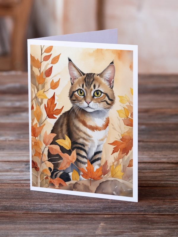 Owyhee Bob Cat in Fall Leaves Greeting Cards Pack of 8 Sale - Image 2
