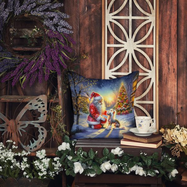 Chinese Crested and Santa Claus Throw Pillow Discount - Image 5
