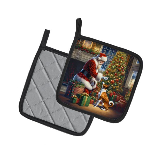 Basenji and Santa Claus Pair of Pot Holders Cheap - Image 2