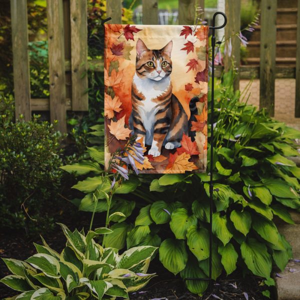 American Polydactyl Fall Garden Flag - Cat in Fall Leaves - Cat-Themed Seasonal Yard Decor Online - Image 2