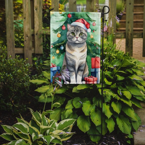 Scottish Fold Christmas Garden Flag - Cat by the Christmas Tree - Cat-Themed Holiday Yard Decor Cheap - Image 2