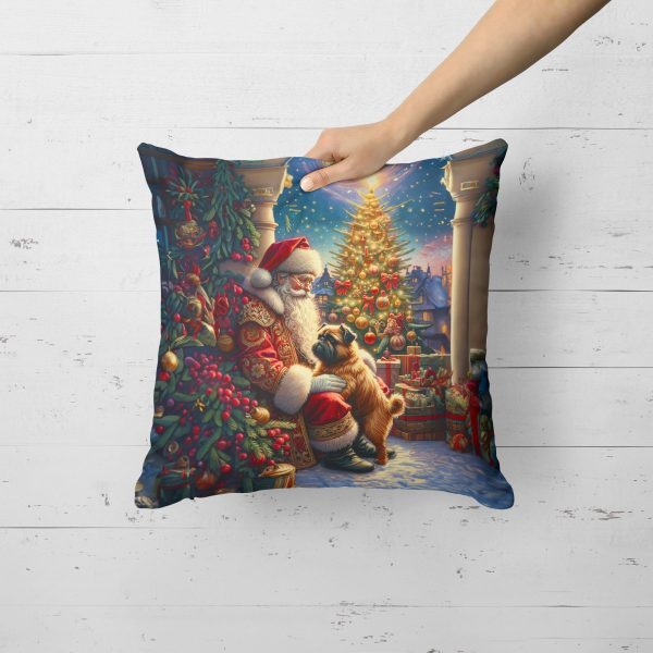 Brussels Griffon and Santa Claus Throw Pillow on Sale - Image 2