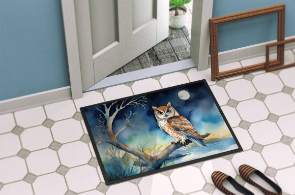 Owl Perched in Coastal Tree Doormat For Sale - Image 4