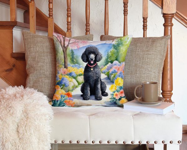 Black Poodle Spring Path Throw Pillow Online Hot Sale - Image 3