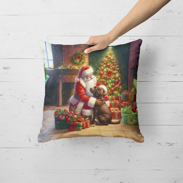 Labrador Retriever and Santa Claus Throw Pillow For Cheap - Image 2