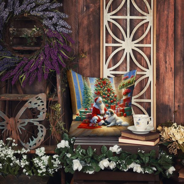 Great Pyrenees and Santa Claus Throw Pillow Cheap - Image 5