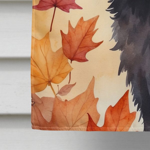 Lykoi Cat in Fall Leaves House Flag Online now - Image 4