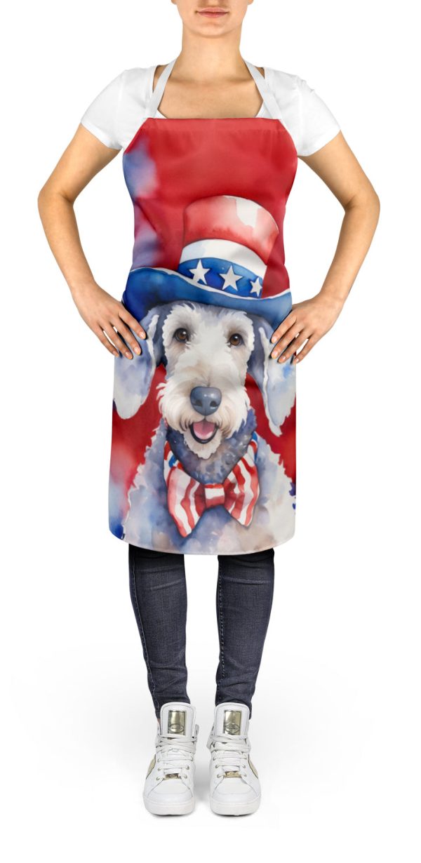 Bedlington Terrier Patriotic American Apron For Cheap - Image 2