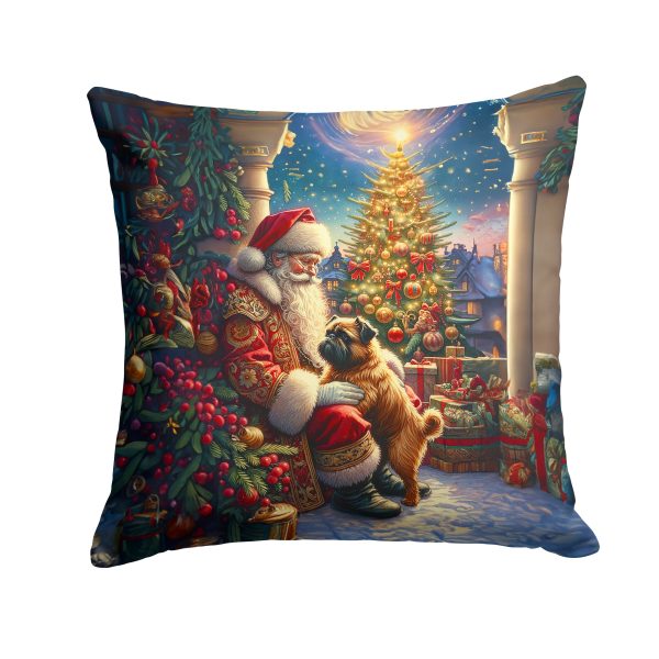 Brussels Griffon and Santa Claus Throw Pillow on Sale