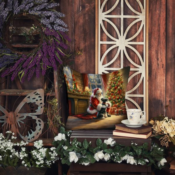 Schnauzer and Santa Claus Throw Pillow on Sale - Image 5
