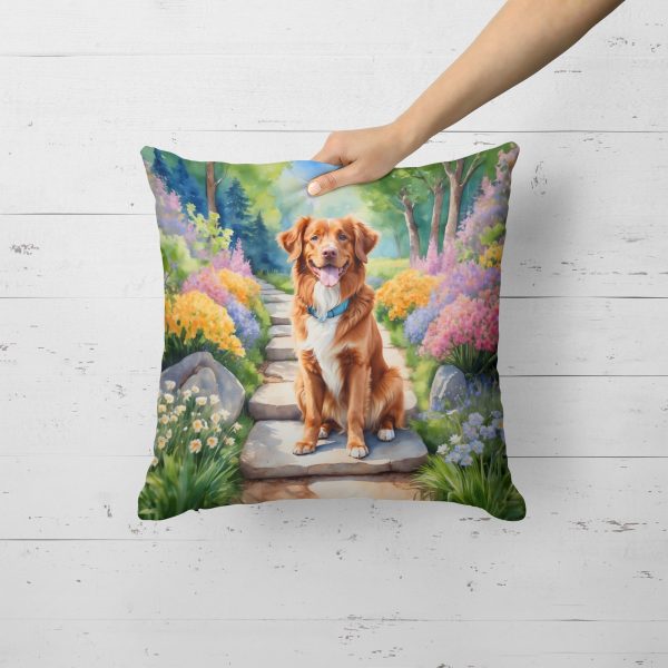 Nova Scotia Duck Tolling Retriever Spring Path Throw Pillow Discount - Image 2