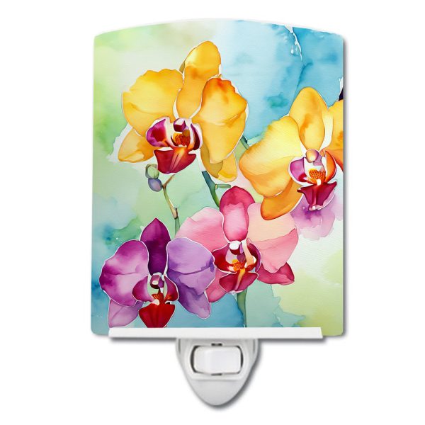 Orchids in Watercolor Ceramic Night Light Online Hot Sale