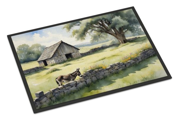 Donkey by the Stone Wall Doormat For Cheap