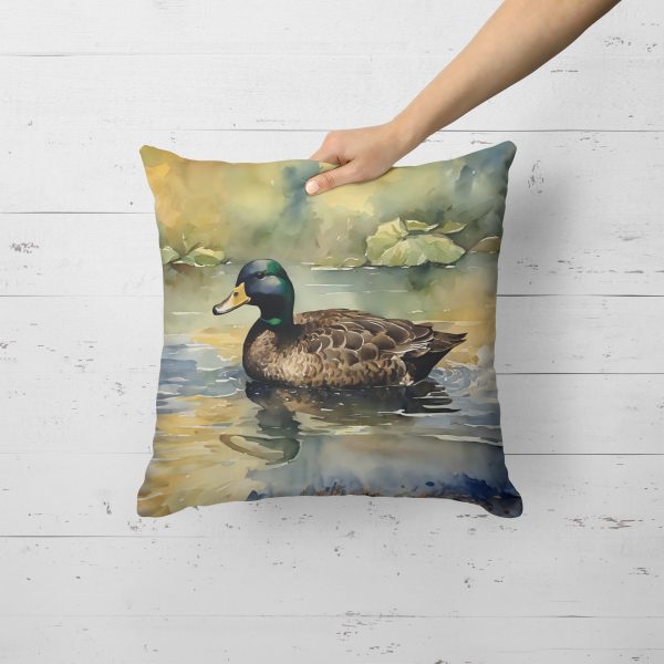 American Black Duck Throw Pillow For Sale - Image 2