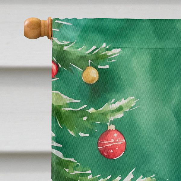 California Spangled Cat By the Christmas Tree House Flag Sale - Image 3