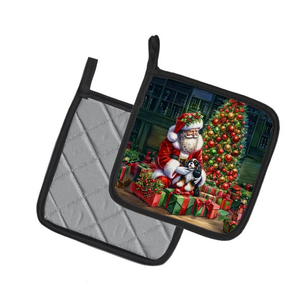 Cavalier Spaniel and Santa Claus Pair of Pot Holders on Sale - Image 2