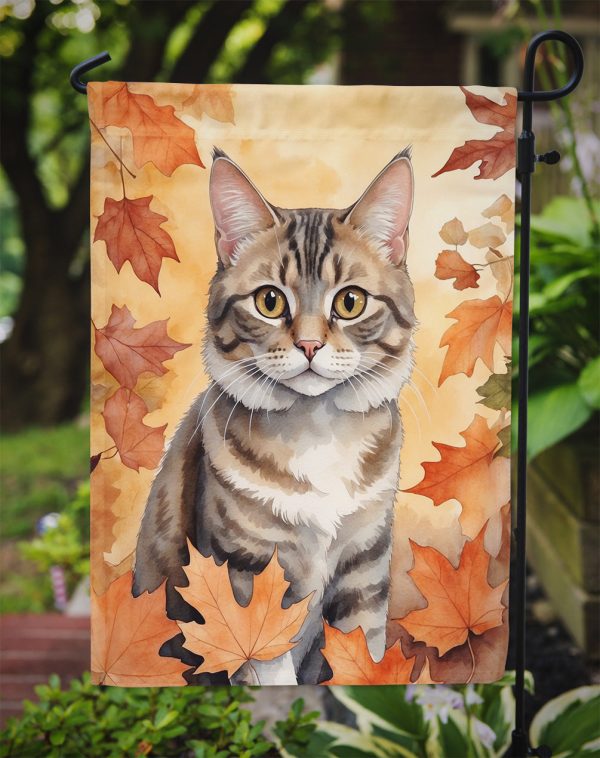 American Bobtail Fall Garden Flag - Cat in Fall Leaves - Cat-Themed Seasonal Yard Decor Fashion - Image 3