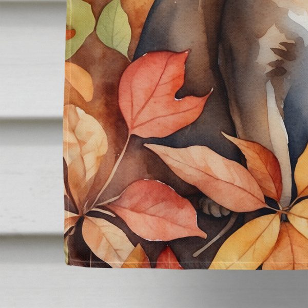 Abyssinian Cat in Fall Leaves House Flag For Discount - Image 4