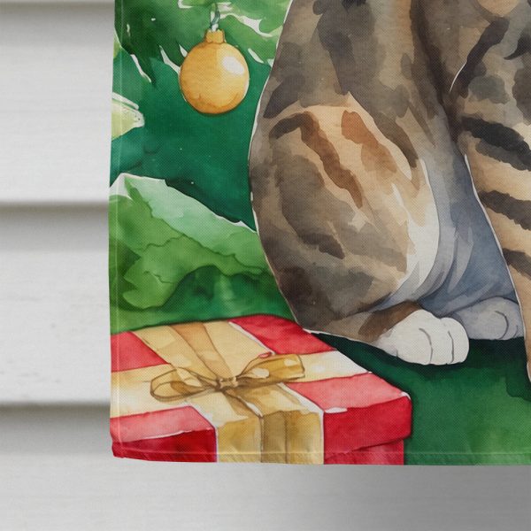 California Spangled Cat By the Christmas Tree House Flag Sale - Image 4
