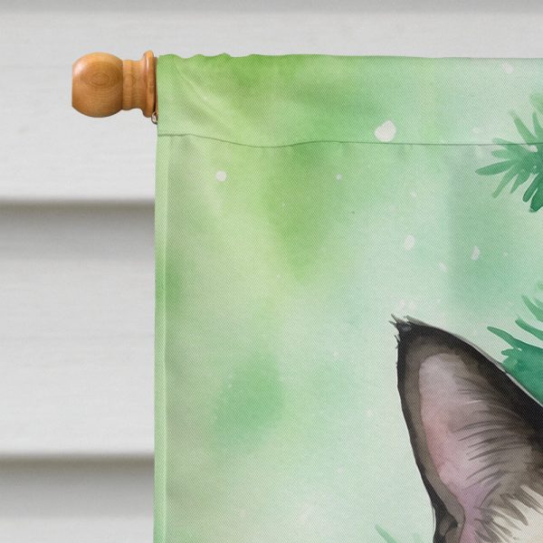 Siamese Cat By the Christmas Tree House Flag Discount - Image 3