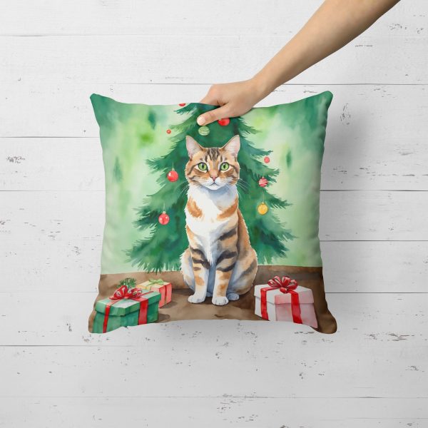 Owyhee Bob Cat By the Christmas Tree Throw Pillow on Sale - Image 3