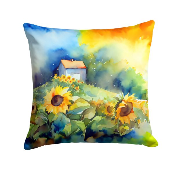 Sunflowers in Watercolor Throw Pillow Sale