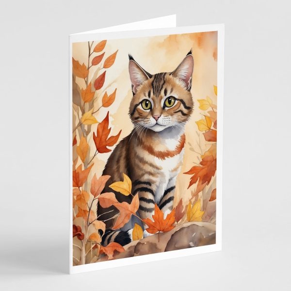 Owyhee Bob Cat in Fall Leaves Greeting Cards Pack of 8 Sale