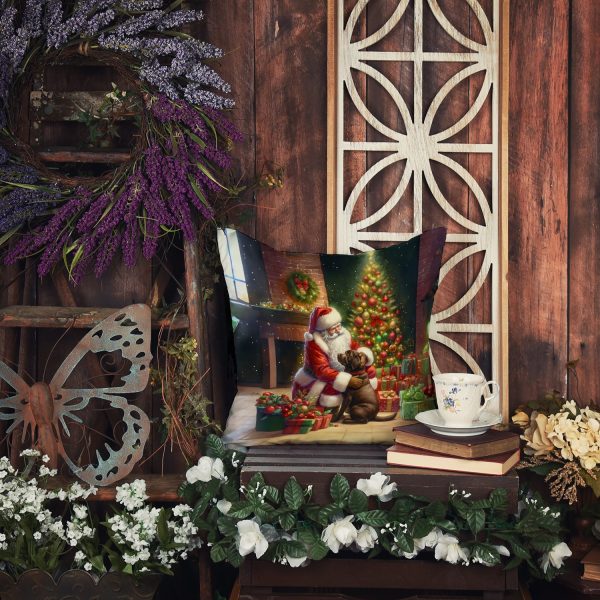 Labrador Retriever and Santa Claus Throw Pillow For Cheap - Image 5