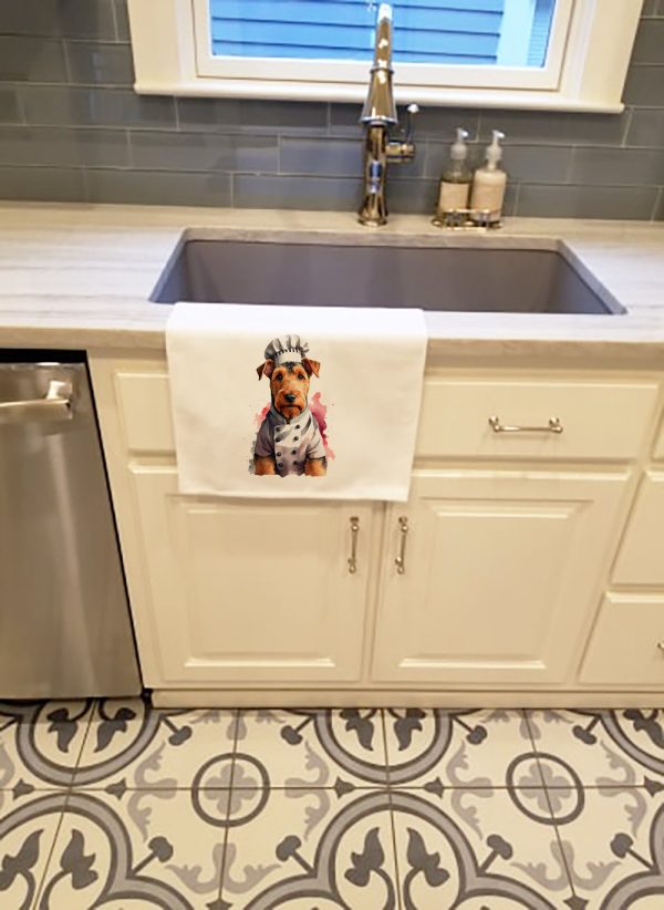 Airedale Terrier Chef Kitchen Towel Set of 2 Discount - Image 2