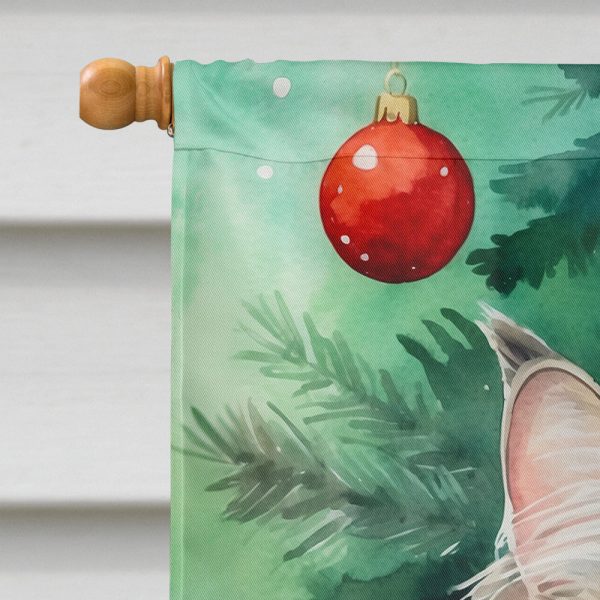 Siberian Cat By the Christmas Tree House Flag on Sale - Image 3