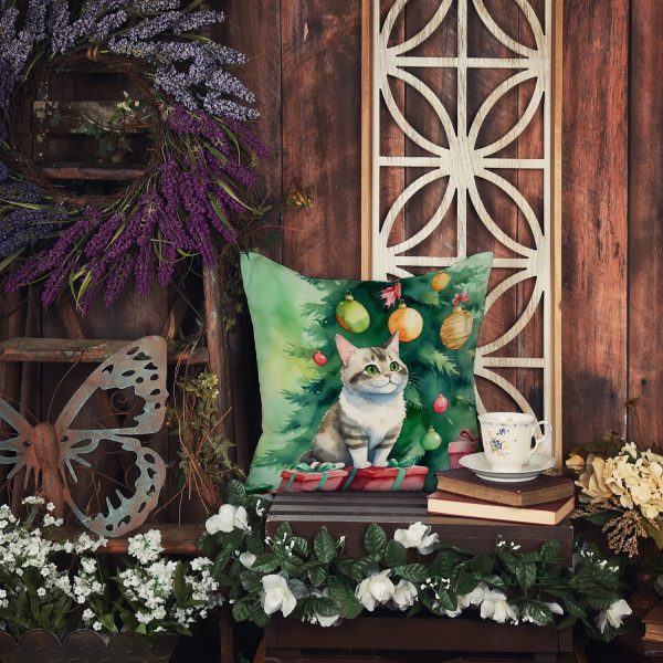 Li Hua Cat By the Christmas Tree Throw Pillow For Cheap - Image 5
