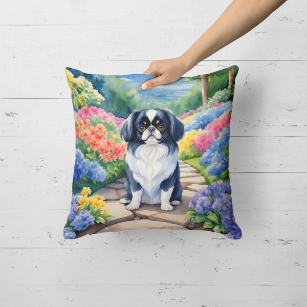Japanese Chin Spring Path Throw Pillow on Sale - Image 2