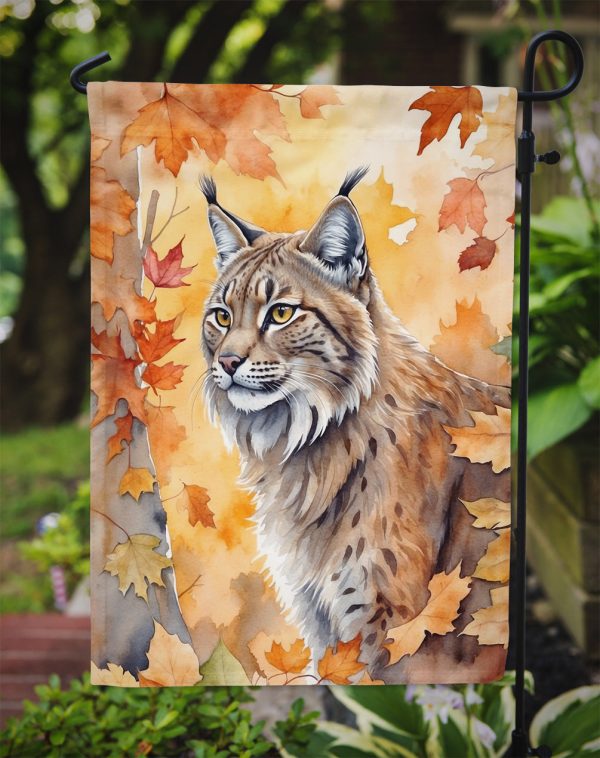 Highlander Lynx Fall Garden Flag - Cat in Fall Leaves - Cat-Themed Seasonal Yard Decor Sale - Image 3