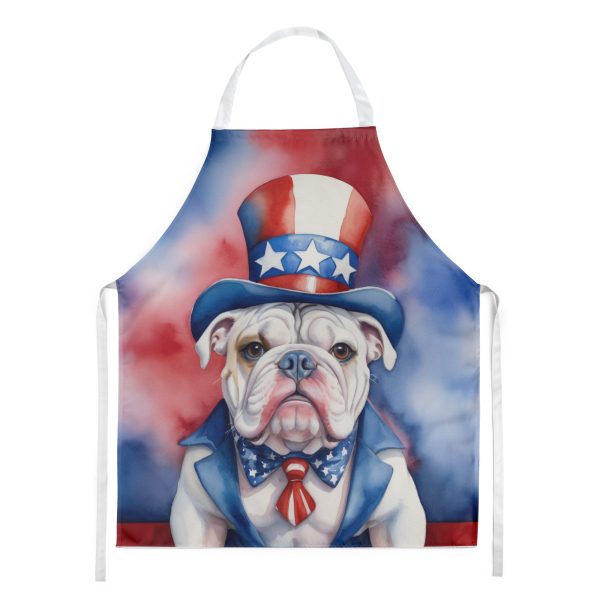 English Bulldog Patriotic American Apron Discount