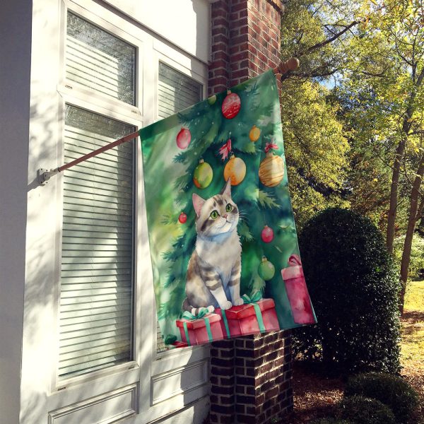 Li Hua Cat By the Christmas Tree House Flag For Discount - Image 2