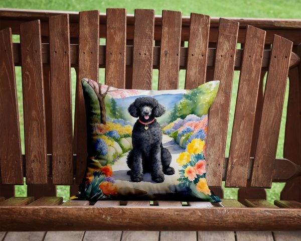 Black Poodle Spring Path Throw Pillow Online Hot Sale - Image 2