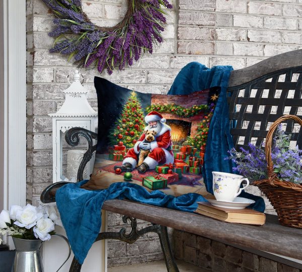 Lakeland Terrier and Santa Claus Throw Pillow Fashion - Image 4
