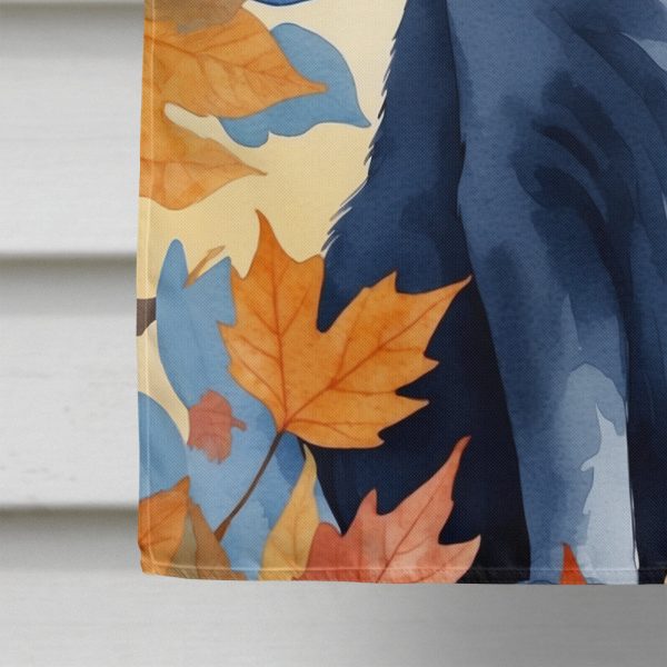 Chartreux Cat in Fall Leaves House Flag Discount - Image 4