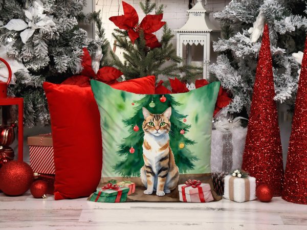 Owyhee Bob Cat By the Christmas Tree Throw Pillow on Sale - Image 2