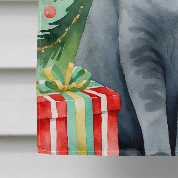 Chartreux Cat By the Christmas Tree House Flag Hot on Sale - Image 4