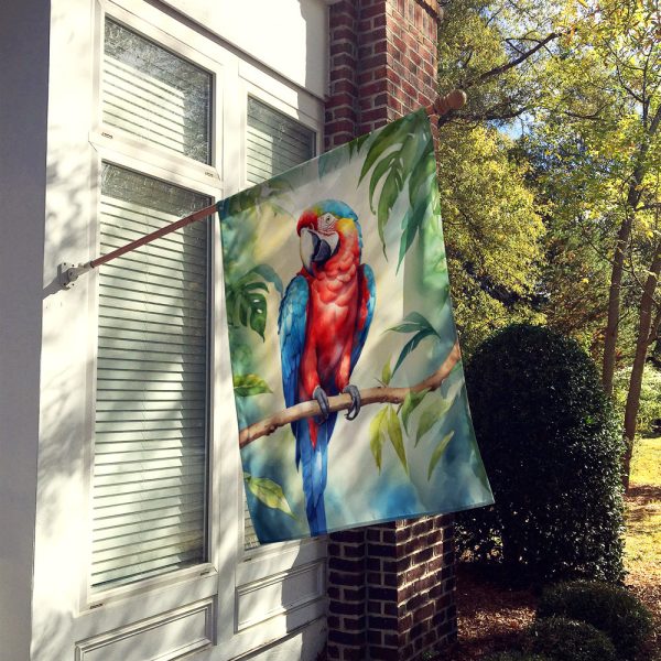 Macaw Parrot House Flag Cheap - Image 2
