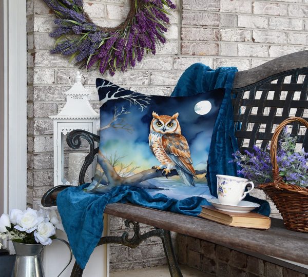Owl Perched in Coastal Tree Throw Pillow For Discount - Image 5