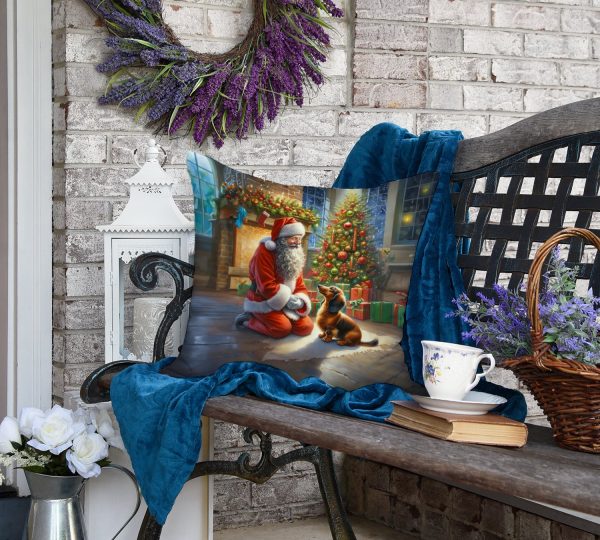 Dachshund and Santa Claus Throw Pillow Online Sale - Image 4