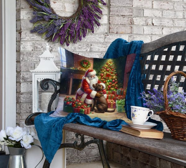 Labrador Retriever and Santa Claus Throw Pillow For Cheap - Image 4