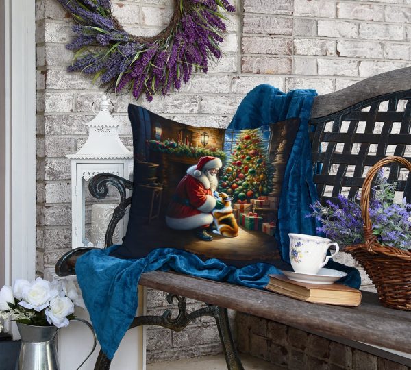 Corgi and Santa Claus Throw Pillow Cheap - Image 4