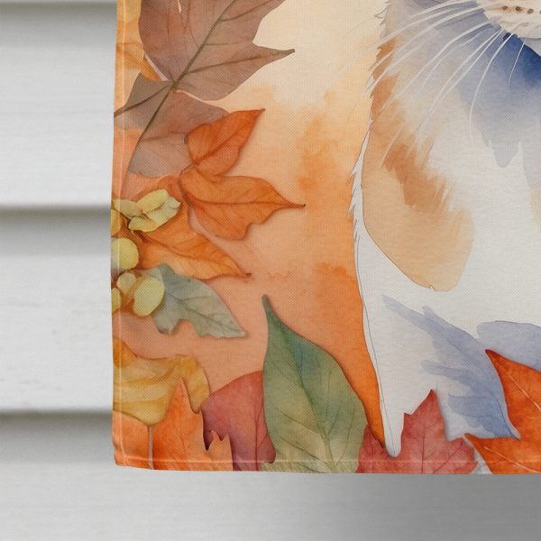 Arabian Mau Cat in Fall Leaves House Flag Supply - Image 4